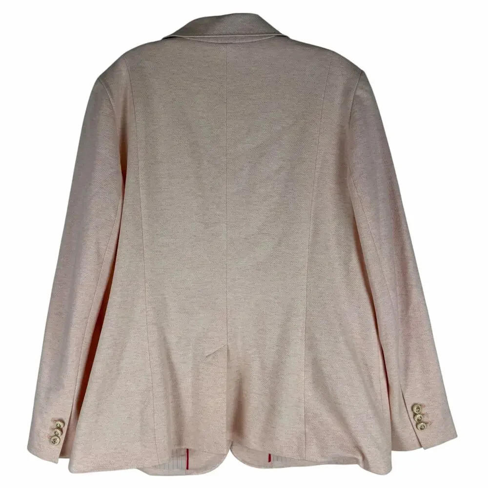 Talbots Easy Knit 2 Buttons Cotton Blend Blazer Jacket Light Pink Size 16